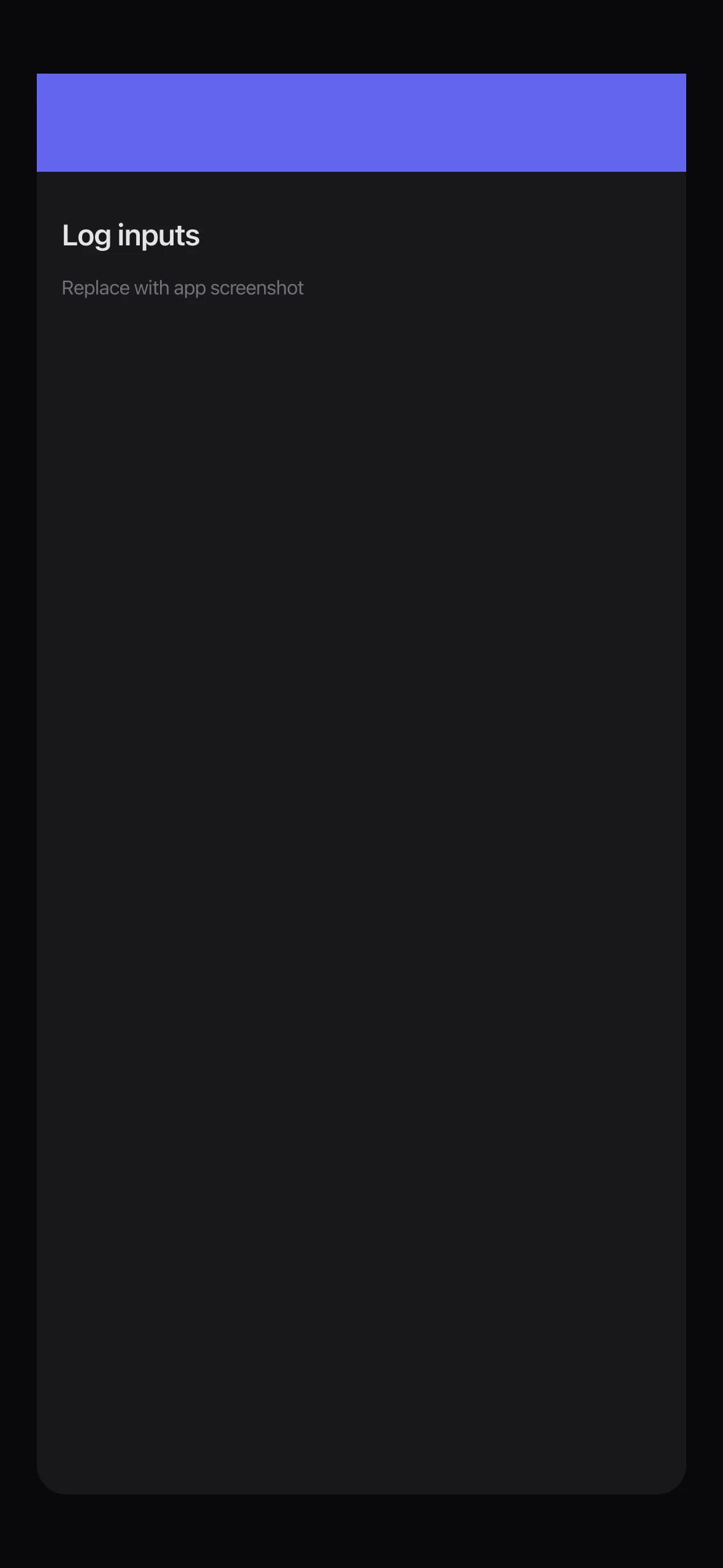 Habisty logging screen